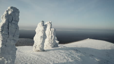 winter wonderland: snow-covered rock formations in siberia