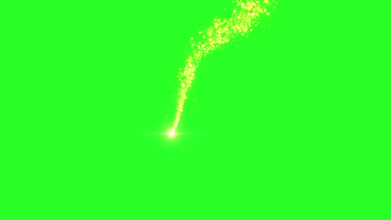 Flight of golden glitter sparkling magic energy light shining gold dust particles bokeh trail