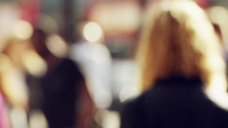 anonymous crowd of business people walking in city streets london summer 2014