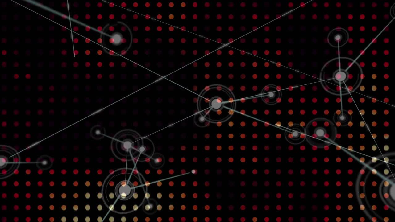 animación de filas de puntos y red de conexiones