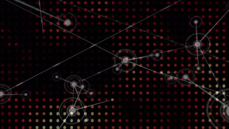 animación de filas de puntos y red de conexiones