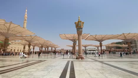 clips footage of nabawi’s mosque exterior building in medina (madinah)