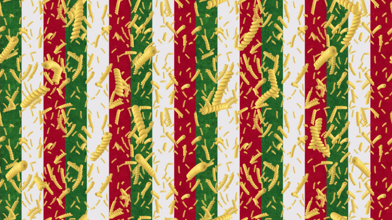 italia restaurante pasta fusilli bucle azulejos de fondo cayendo