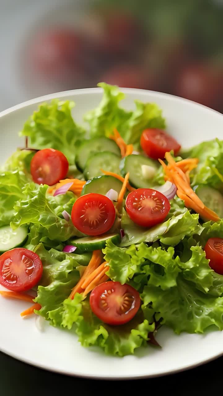 Ensalada Fresca y Saludable sobre Fondo Desenfoque