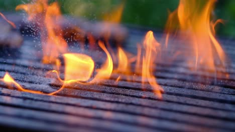 el agua está goteando en la barbacoa.