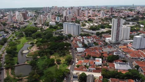 aerial flying towards hrac usp, centrinho hospital, bauru, brazil