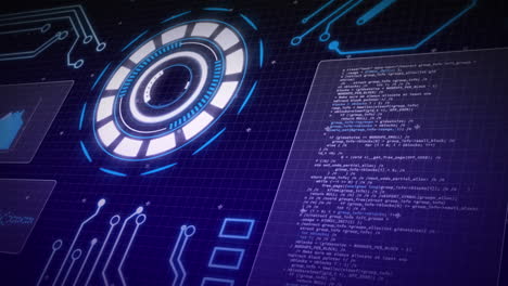 animation of statistics recording and scope scanning on screens over grid