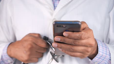 doctor using smartphone