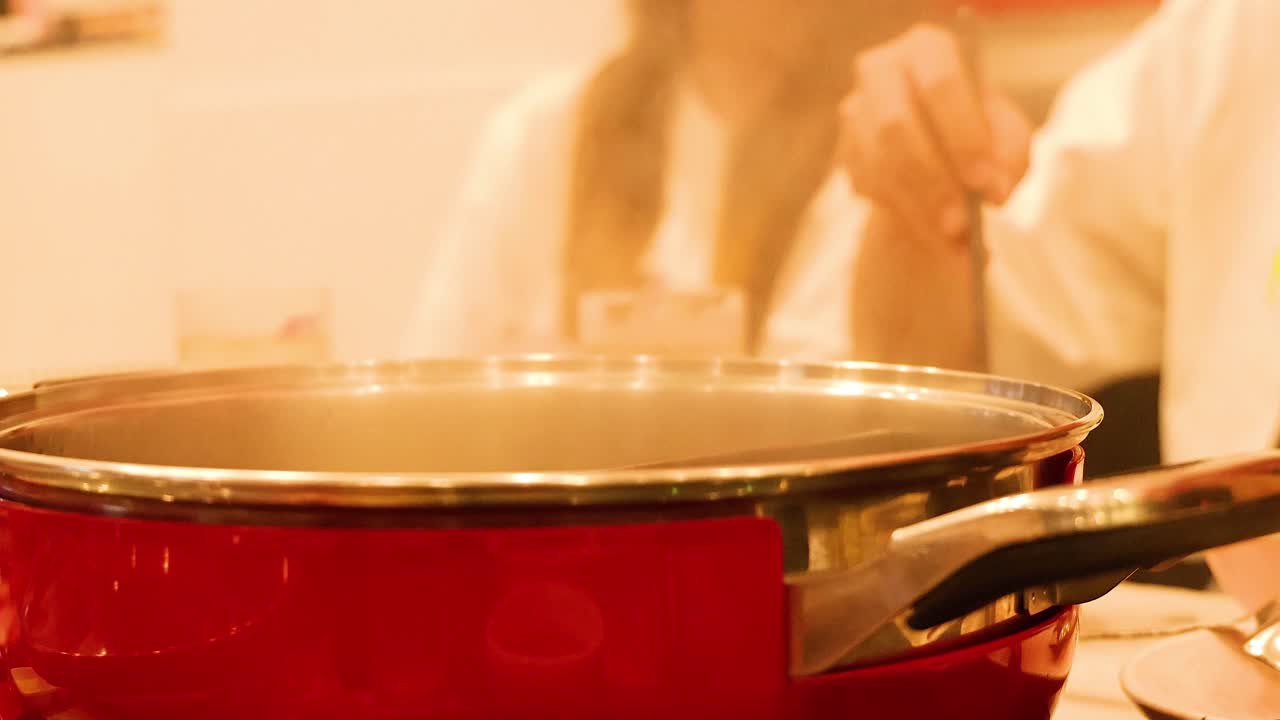 Cooking and sharing a meal together