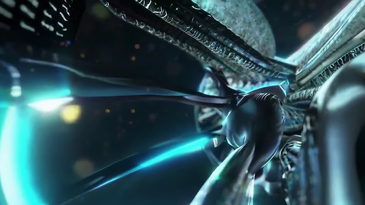 Abstract Glowing DNA Helix and Evolving Organic Structure
