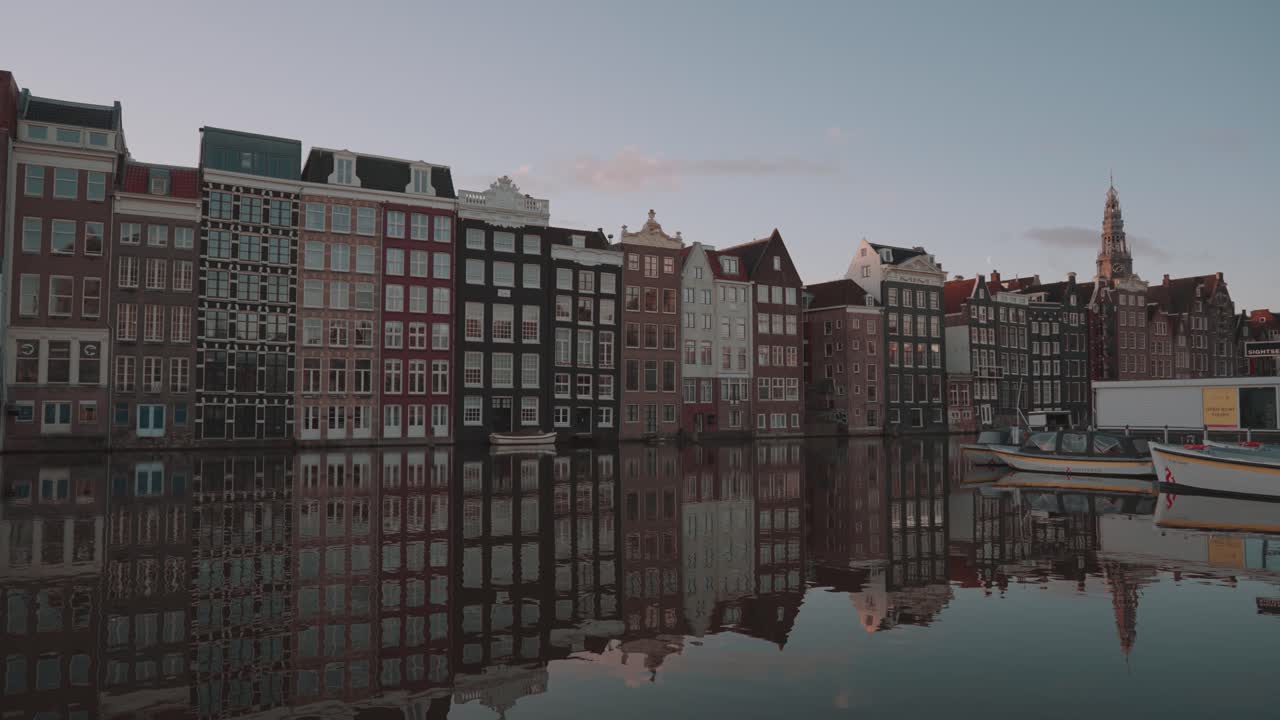 Amsterdam canal with historic buildings