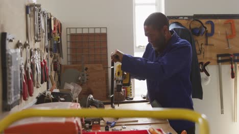 worker screwing an object