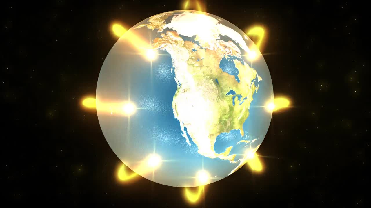 디지털 세계의 개념을 보여주는 애니메이션