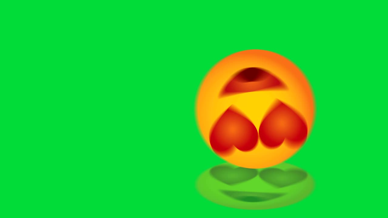 Emoticons faces passing green screen