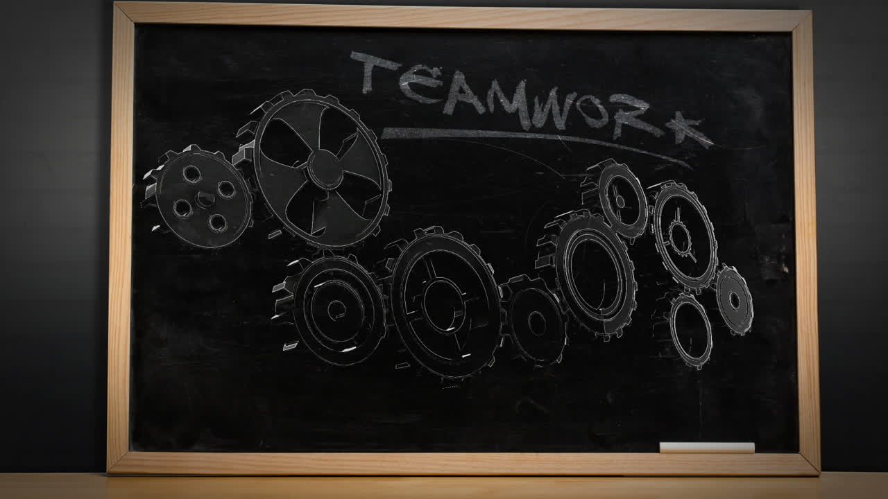 블랙보드에서 회전하는 과 바