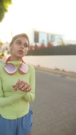 woman exercising outdoors