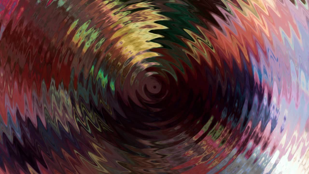 Multicolored Organic Psychedelic Video Background Seamless Loop, 4K 3D Abstract colorful concentric circles fluid wave ripple from inside out with rainbow reflection. Stylish concentric hypnotic.