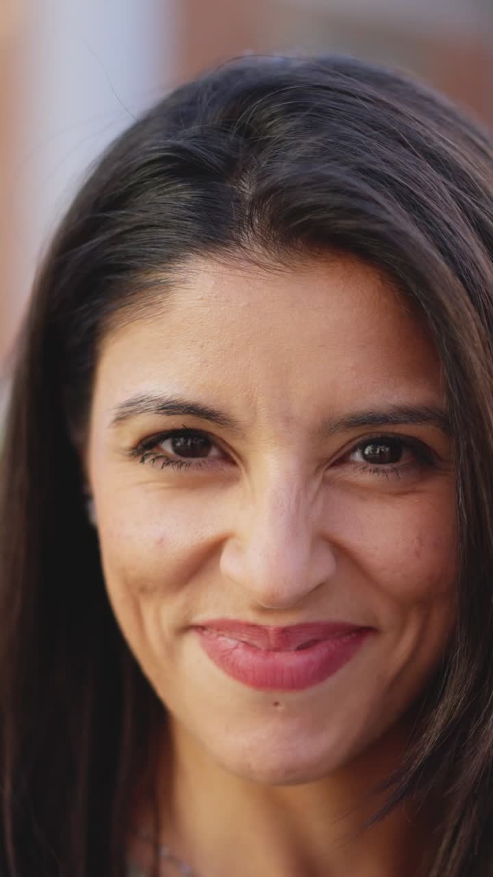 Close-up Series of a Smiling Woman's Face