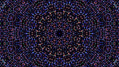 abstract kaleidoscope pattern with red blue colors. magic mandala. 4k