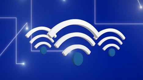 Animation-of-wifi-digital-icons-flying-over-blue-background