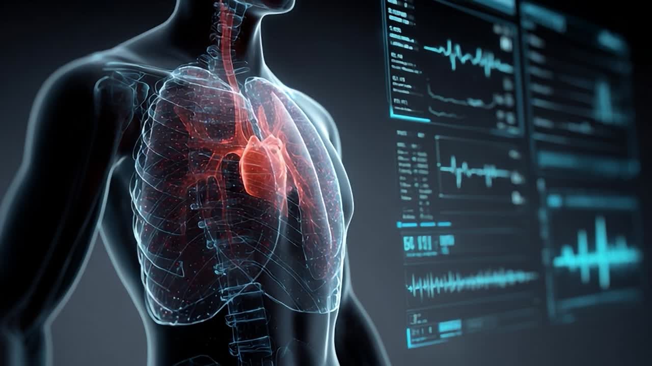 Contenuti visivi di ambito medico sull'anatomia umana incentrati sul cuore in un'interfaccia digitale