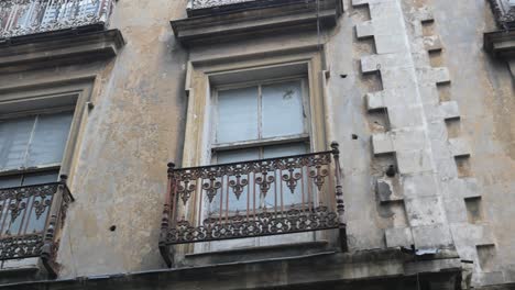 old building facade with balconies