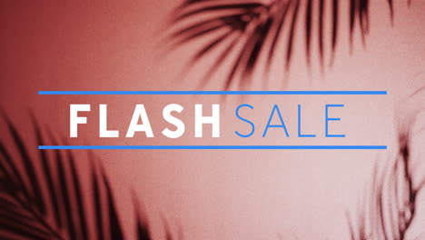 animation of flash sale text over close up of liquid and baubles