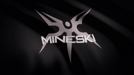 mineski logo on black flag