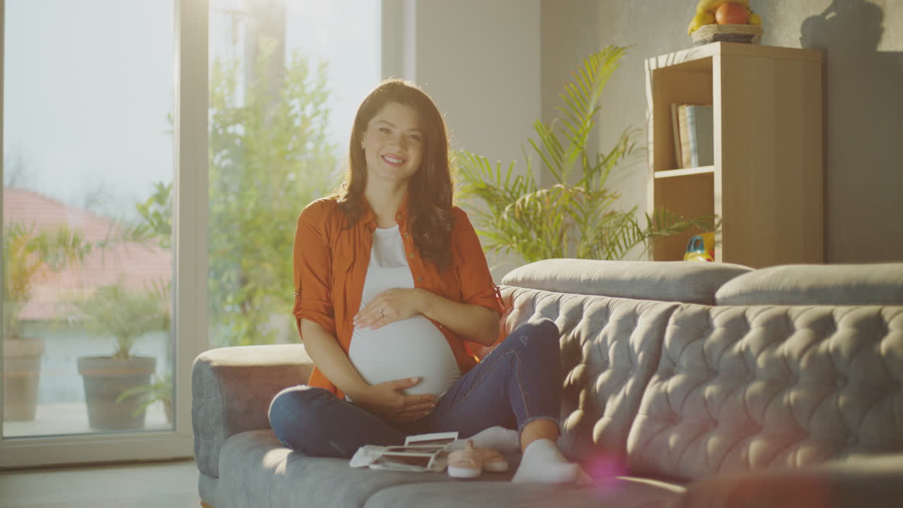 Pregnant Woman Relaxing at Home