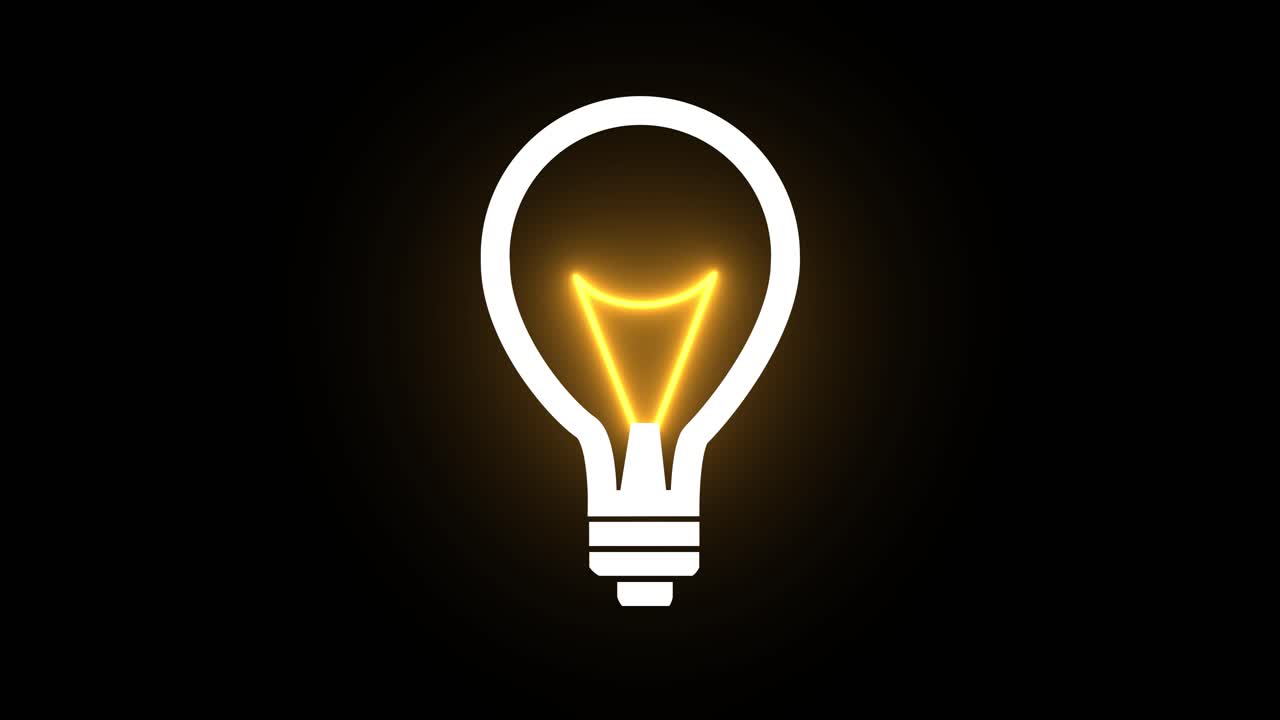 Digital Animation of a Light Bulb Fading Out, Hopelessness Concept - Alpha Channel Included