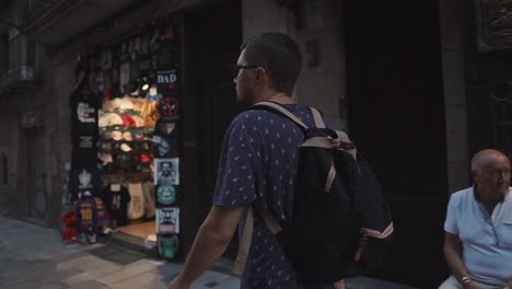 tourist in barcelona street