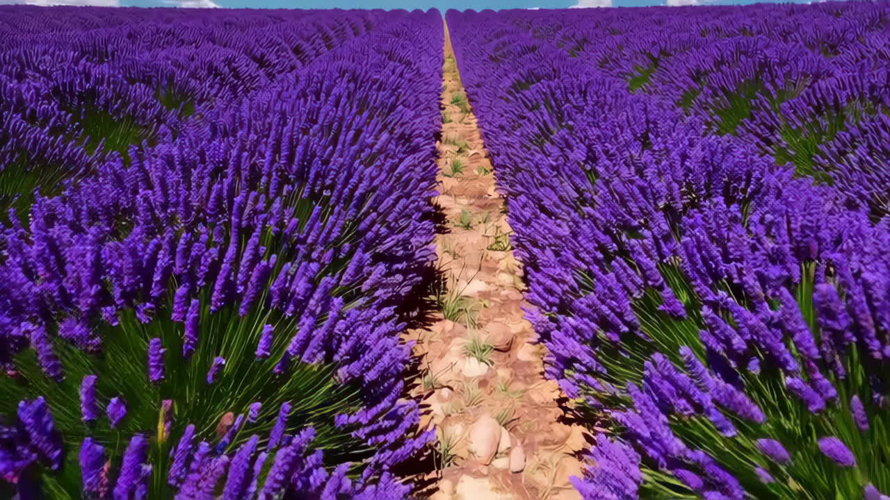 Lavender Field Under a Blue Sky
