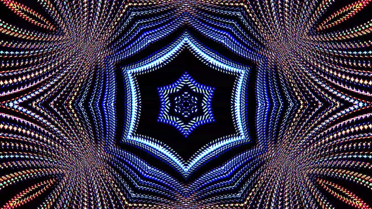 luz abstracta brillante que gobierna el color completo, caleidoscopio, fondo azul