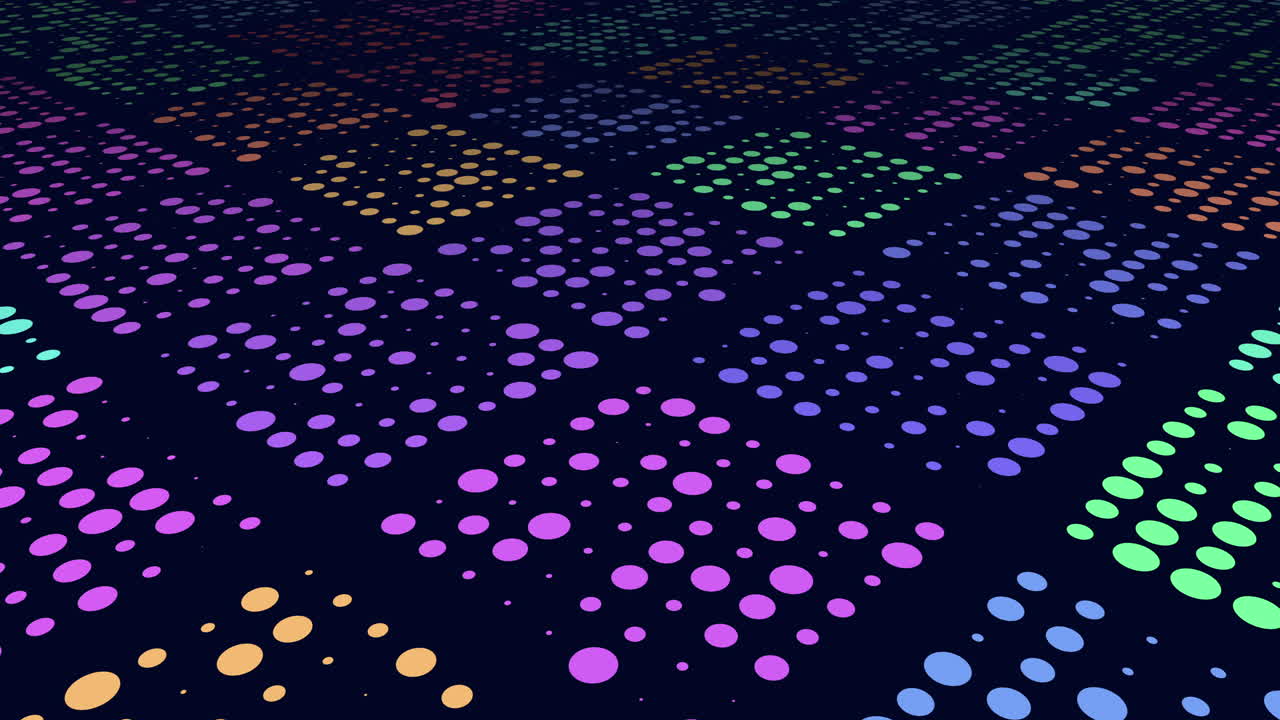 Futuristic dots pattern in rows with rainbow color 1