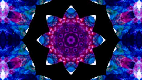 movimiento de caleidoscopio abstracto: círculos geométricos y formas de estrellas