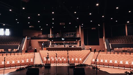 point of view of an artist on the stage on a empty venue