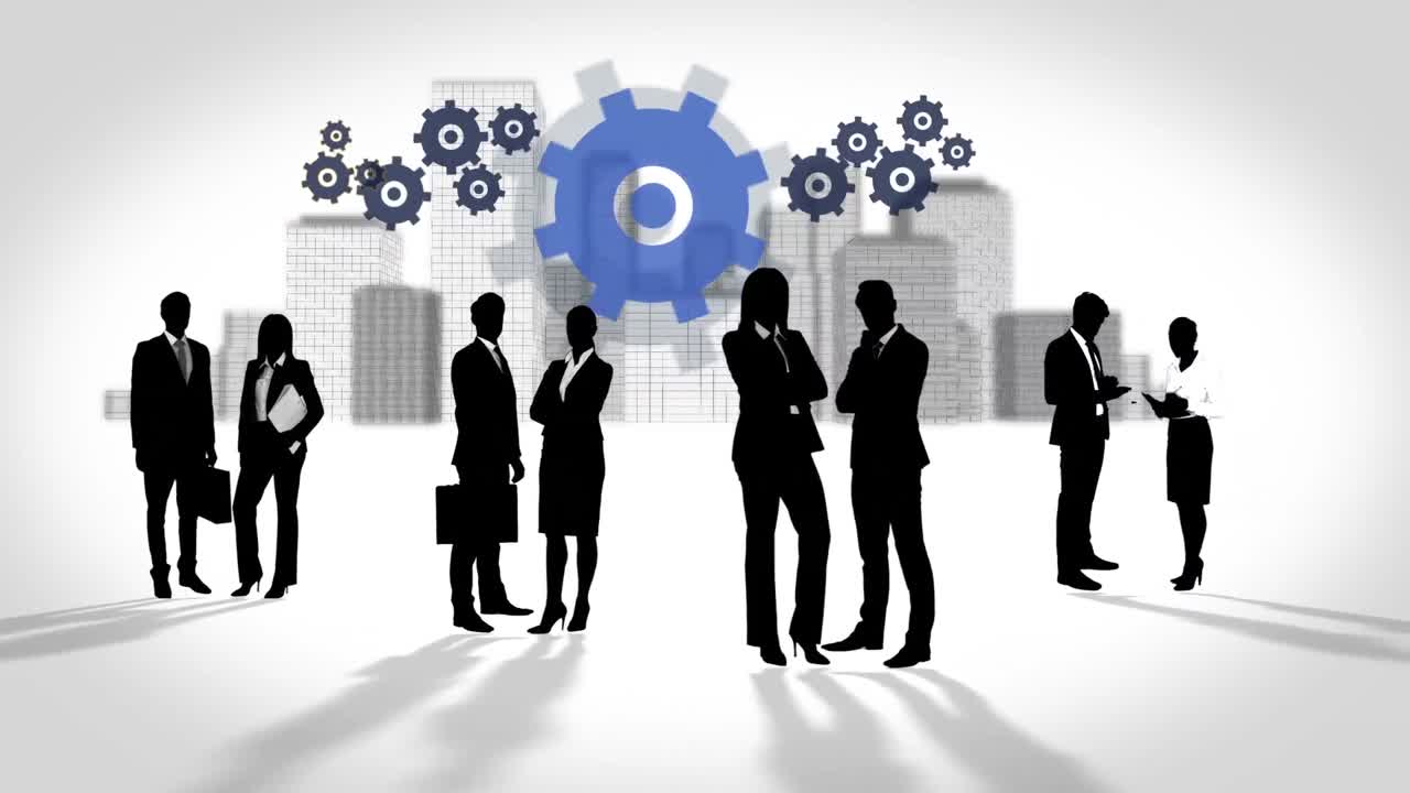 черные силуэты деловых людей