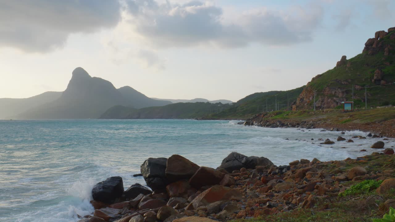 Cinematic shot of B&atilde;i Nh&aacute;t beach in Con Dao Island in Vietnam during sunset or sunrise
