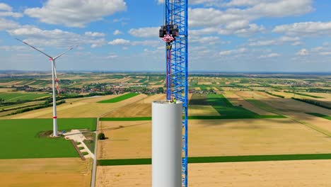 Construction-Of-A-New-Wind-Turbine-For-Wind-Energy-In-Austria---drone-shot