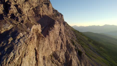 aerial close up of rocky mountains, kananaskis, alberta, canada