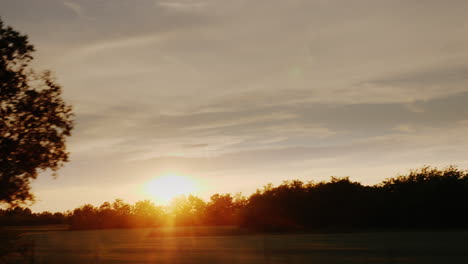 beautiful sunset in the countryside and mountains in the background 2