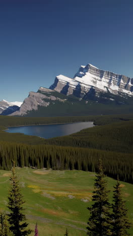 vast mountain landscapes with snow-capped peaks and dense forests