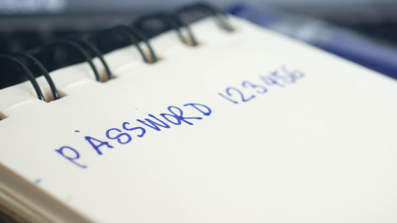 Password Written on Notebook