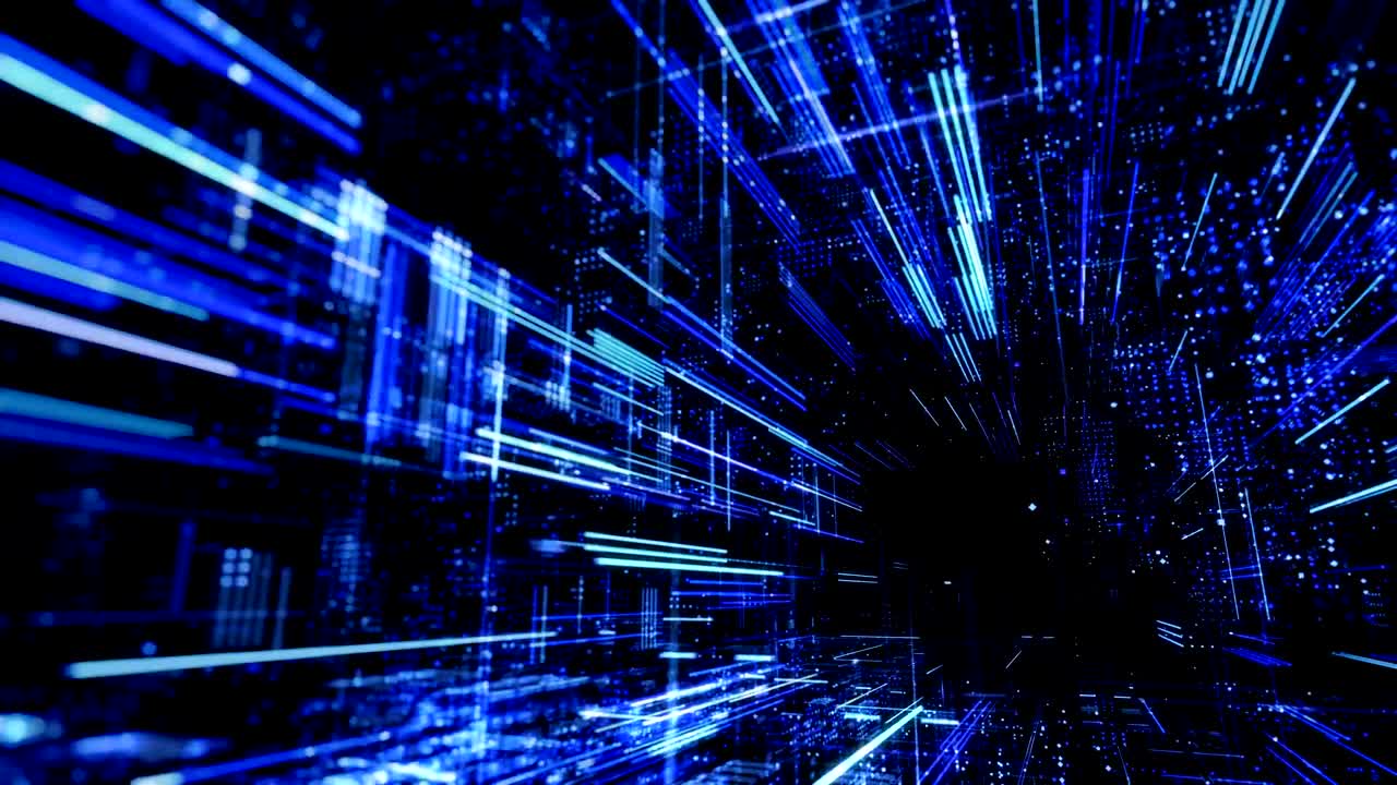 ciudad virtual digital abstracta. escaneo de la ciudad para el concepto de ataque de hackers. render 3d 4k bucle