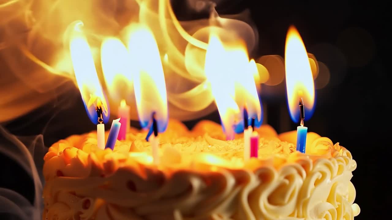 cerrar el pastel de cumpleaños con velas