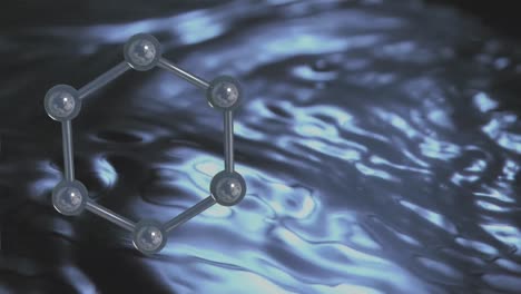 Animation-of-micro-of-molecules-models-over-grey-background