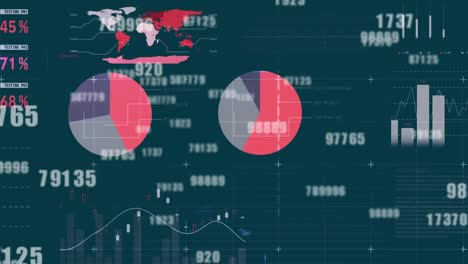 Multiple-changing-numbers-against-financial-and-statistical-data-processing-on-blue-background