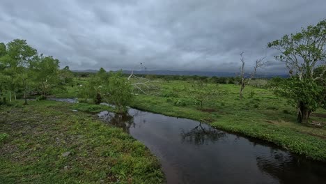 Blick-Auf-Den-Fluss-An-Einem-Bewölkten-Tag-In-Sontecomapán-Veracruz,-Mexiko