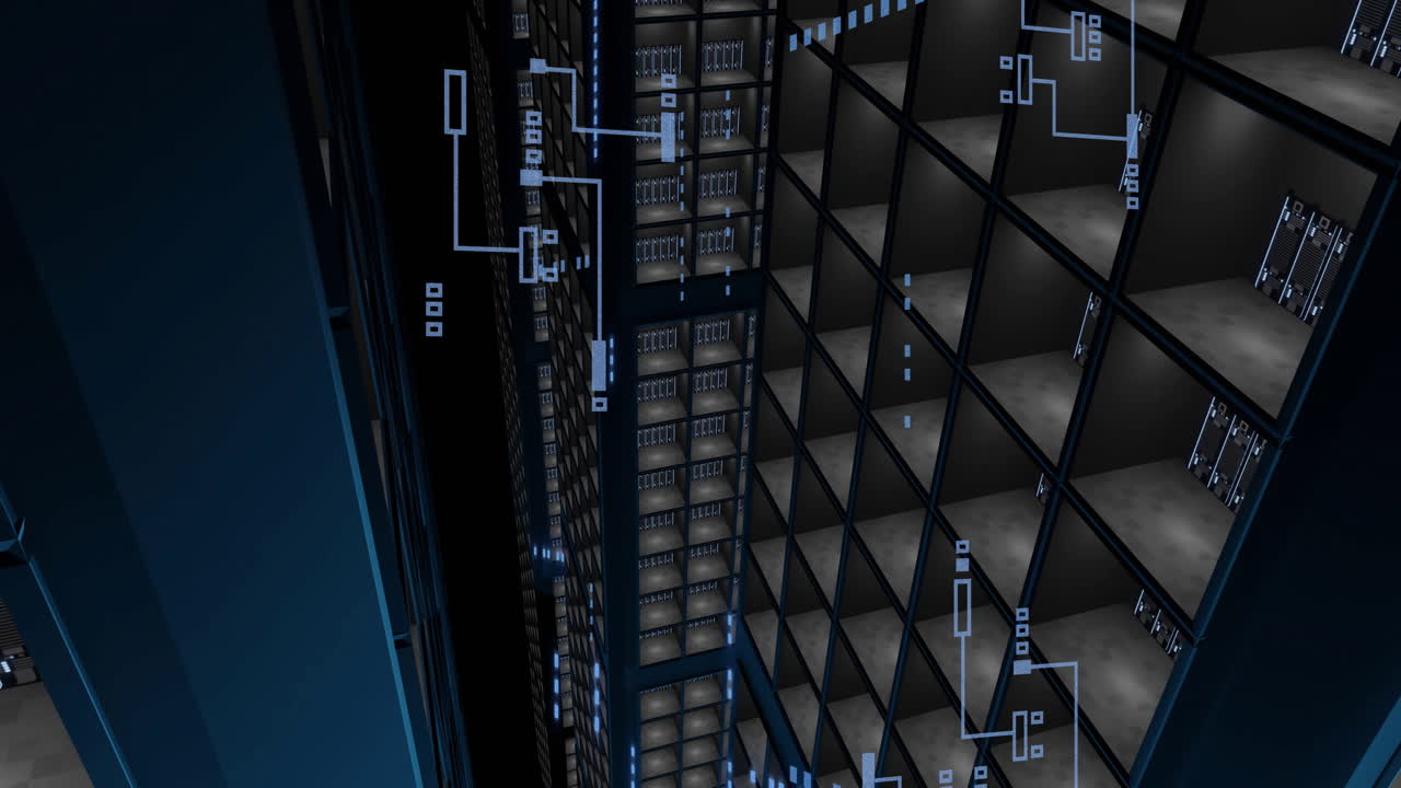 Animation of financial data processing over computer servers