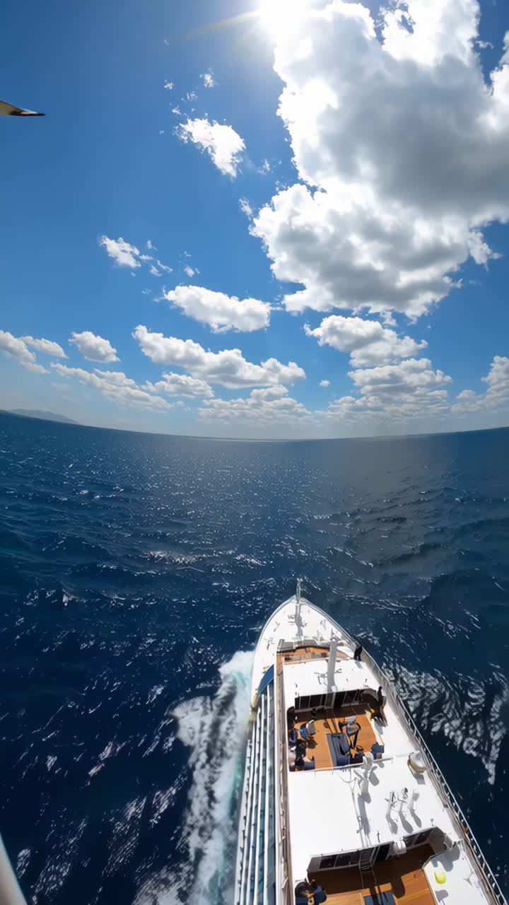 바다에서 크루즈 선박